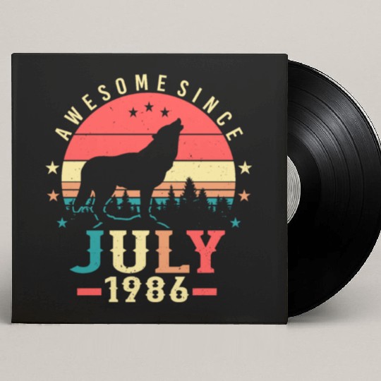Birthday Greeting For July 1986 Custom Vinyl Record Sleeves