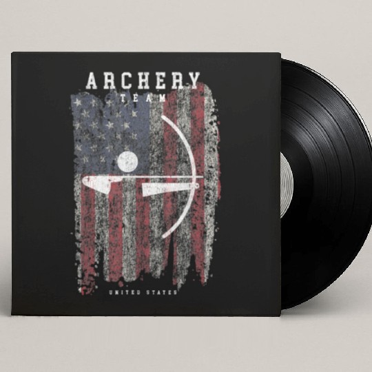 Archery Team USA Vintage American Flag Compound Custom Vinyl Record Sleeves