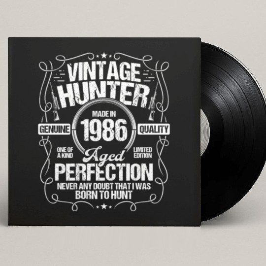 1986 Hunting for Boar Hunter Dog 1986 Year Born Custom Vinyl Record Sleeves