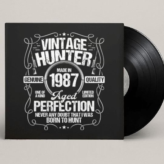 1987 Hunting for Boar Hunter Dog 1987 Year Born Custom Vinyl Record Sleeves