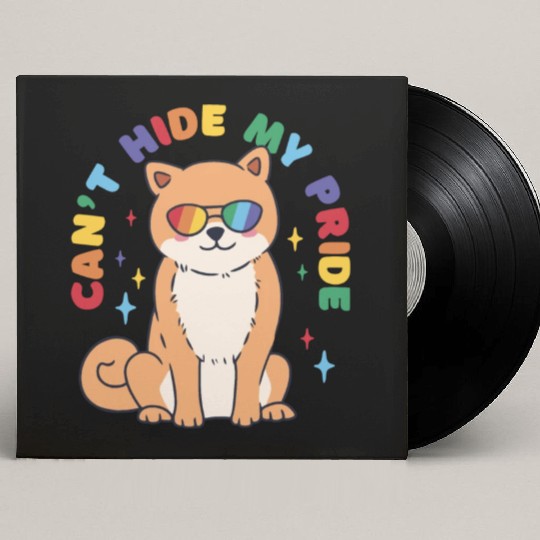 A corgi wearing pride sunglasses Custom Vinyl Record Sleeves