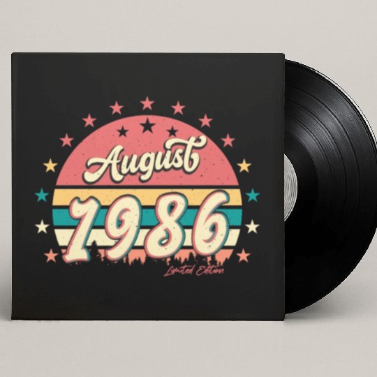 Birthday Greeting 1986 August Custom Vinyl Record Sleeves