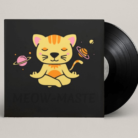 zen yoga cat space meditation sport training Custom Vinyl Record Sleeves