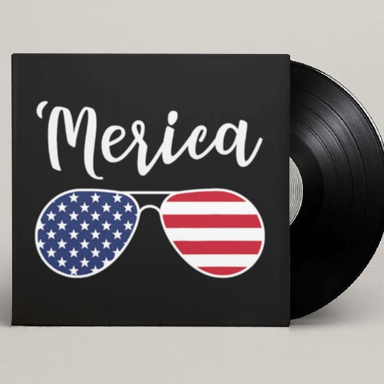 Merica Red Whie And Blue Stars Stripes Sunglasses Custom Vinyl Record Sleeves