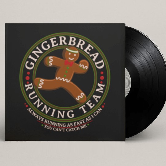 Christmas Gingerbread Running Team Custom Vinyl Record Sleeves