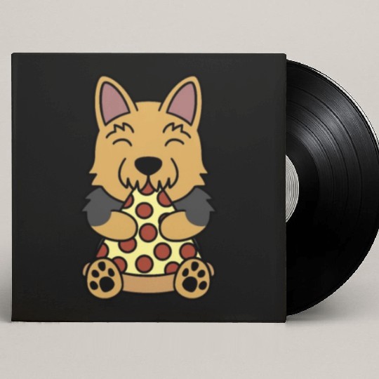 Yorkshire Terrier Pizza Lover Custom Vinyl Record Sleeves