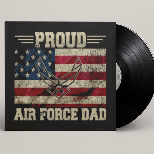 Proud Air Force Dad Veteran Us Flag Custom Vinyl Record Sleeves