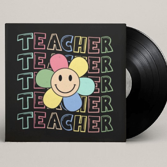 Retro Teacher Teacher Teacher Life Kindergarten Custom Vinyl Record Sleeves