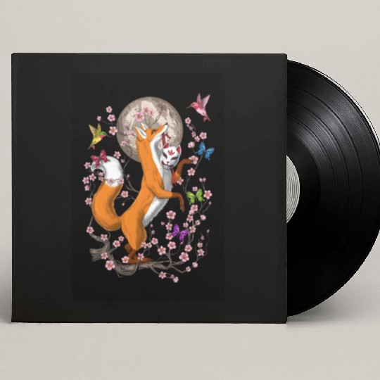 Fox Japanese Cherry Blossom Custom Vinyl Record Sleeves