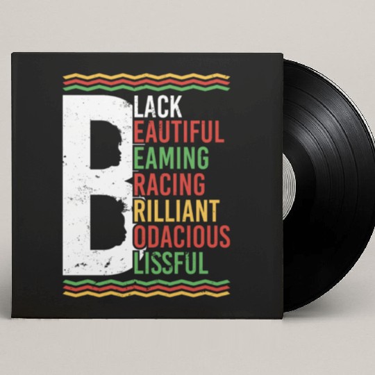 Black Beautiful Beaming Bracing Brilliant Custom Vinyl Record Sleeves