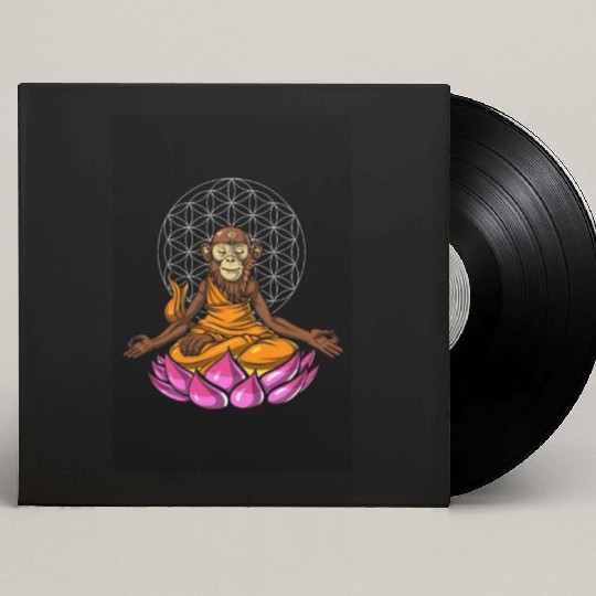 Monkey Buddha Meditation Custom Vinyl Record Sleeves