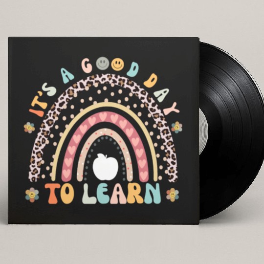 It's a Good Day to Learn Preschool Teacher Rainbow Custom Vinyl Record Sleeves