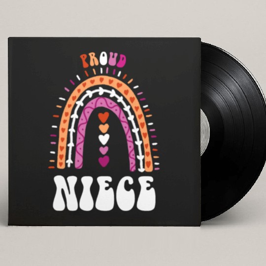 Proud Niece Lesbian Pride Boho Rainbow Custom Vinyl Record Sleeves