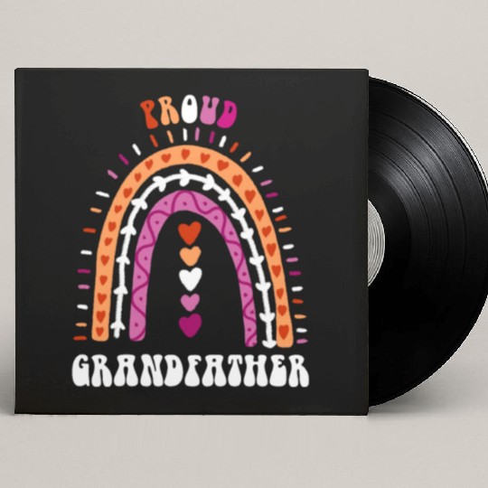 Proud Grandfather Lesbian Pride Boho Rainbow Custom Vinyl Record Sleeves