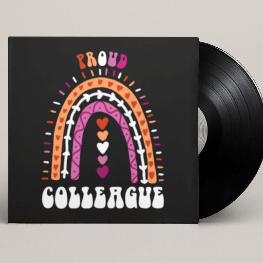 Proud Colleague Lesbian Pride Boho Rainbow Custom Vinyl Record Sleeves