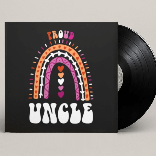 Proud Uncle Lesbian Pride Boho Rainbow Custom Vinyl Record Sleeves