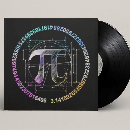 Pi novelty circle watercolor Custom Vinyl Record Sleeves for Pi Day