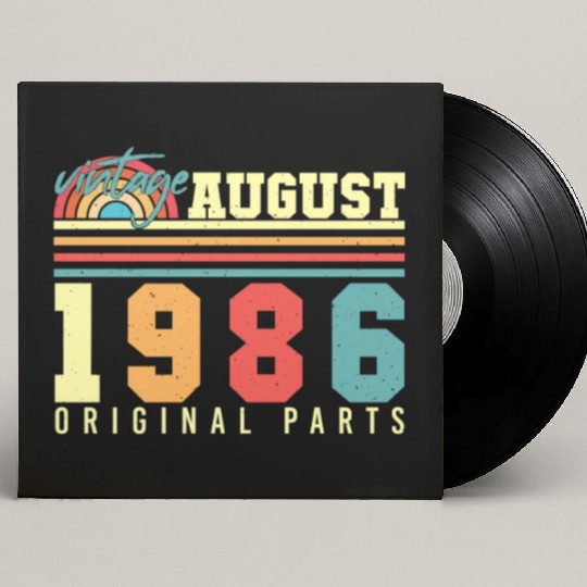 Birthday Greeting For 1986 August Custom Vinyl Record Sleeves
