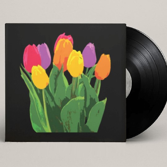 Tulip Garden Gardening Custom Vinyl Record Sleeves