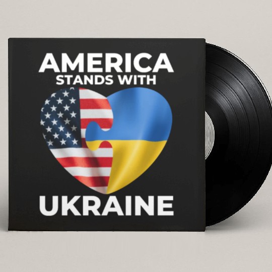 America stands with Ukraine Custom Vinyl Record Sleeves