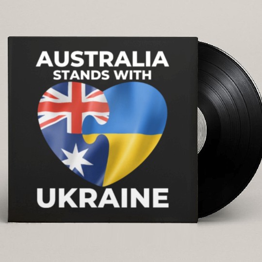Australia stands with Ukraine Custom Vinyl Record Sleeves