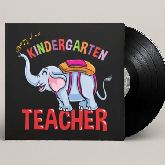 Back To School Elephant Kindergarten Teacher Custom Vinyl Record Sleeves