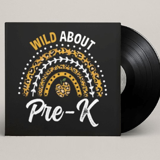 Wild About Pre-K Teacher Rainbow Custom Vinyl Record Sleeves