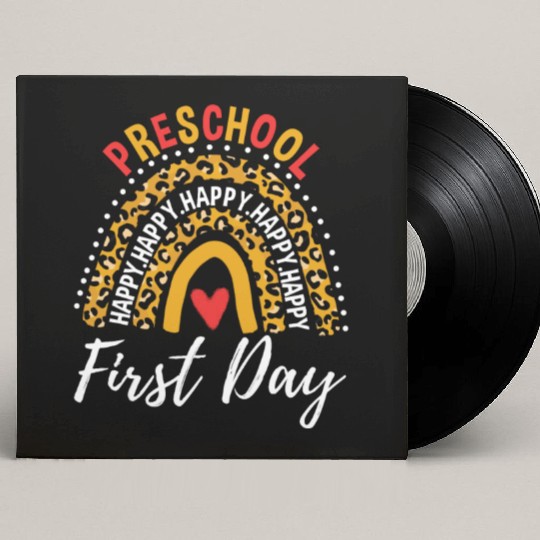 Rainbow First Day Of School Preschool Teacher Custom Vinyl Record Sleeves