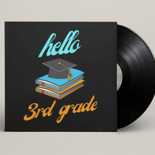 3rd Grade Team Neon Happy First Day Of School Custom Vinyl Record Sleeves