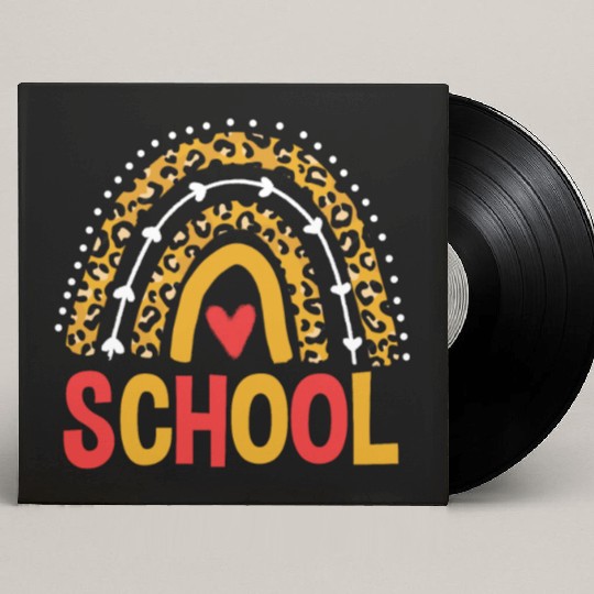 Back To School Leopard School Rainbow Custom Vinyl Record Sleeves