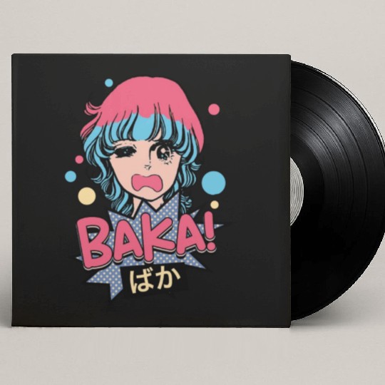 Baka! Japanese Aesthetic Otaku Girl Vintage Custom Vinyl Record Sleeves