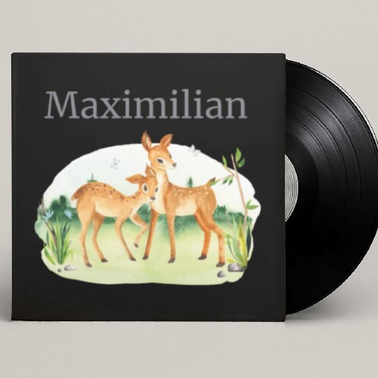 Waldtier Reh Flowers Name Maximilian Custom Vinyl Record Sleeves