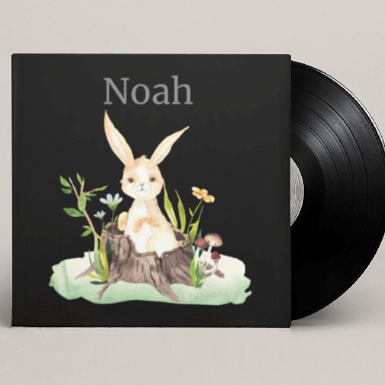 Waldtier Reh Hase Hedgehog Flowers Name Noah Custom Vinyl Record Sleeves