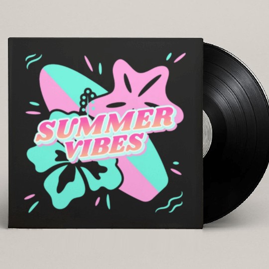 Summer Vibes - Beach, surf, hibiscus and starfish Custom Vinyl Record Sleeves