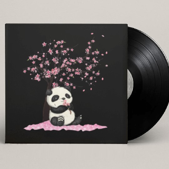 Cherry Blossom Japanese Art Panda Lover Panda Bear Custom Vinyl Record Sleeves