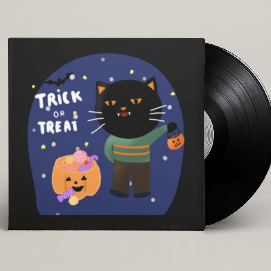 Trick or Treat cartoon design Custom Vinyl Record Sleeves