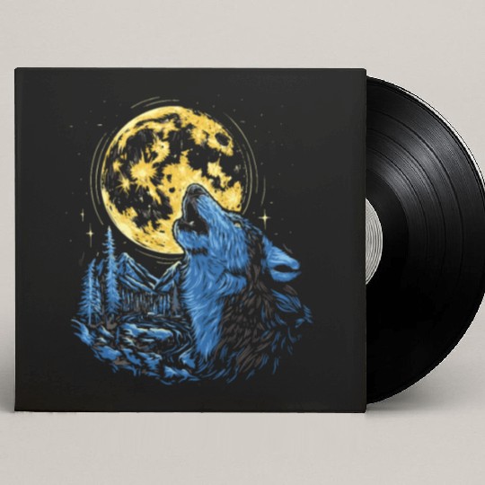 Wolf Moon Forest Wolves Nature Nature Liever Full Custom Vinyl Record Sleeves
