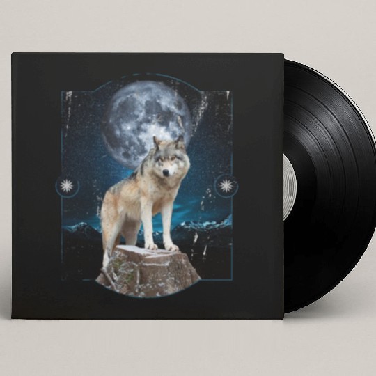 Wolf Moon Forest Wolves Nature Nature Liever Full Custom Vinyl Record Sleeves