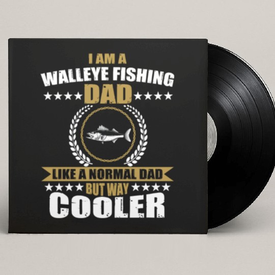Walleye Fishing Dad For Men Custom Vinyl Record Sleeves