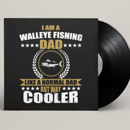Walleye Fishing Dad For Men Custom Vinyl Record Sleeves