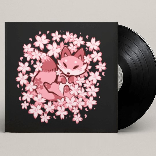 Cherry Blossom Fox Custom Vinyl Record Sleeves