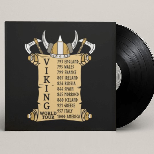 Viking World Tour For Vikings Lover Custom Vinyl Record Sleeves