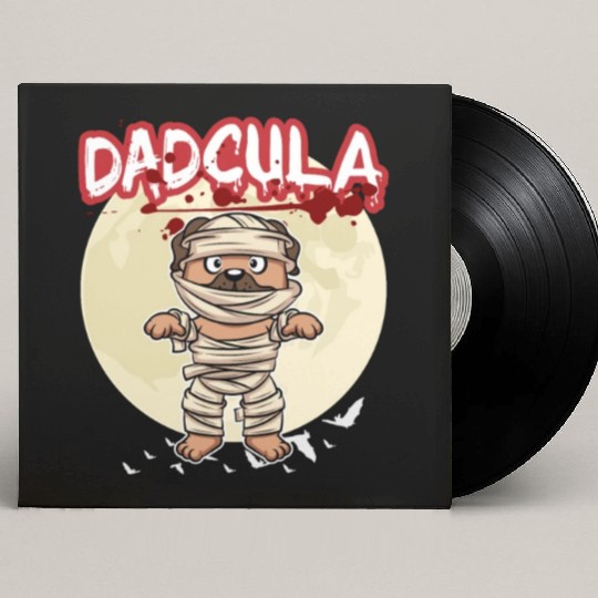 Dadcula Dracula Vampire Dad Funny Halloween Party Custom Vinyl Record Sleeves