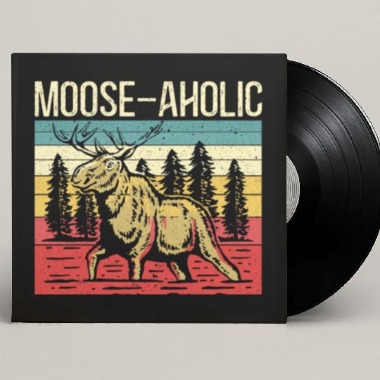 Moose-aholic Moose Wildlife Animal Alces Elk Deer Custom Vinyl Record Sleeves