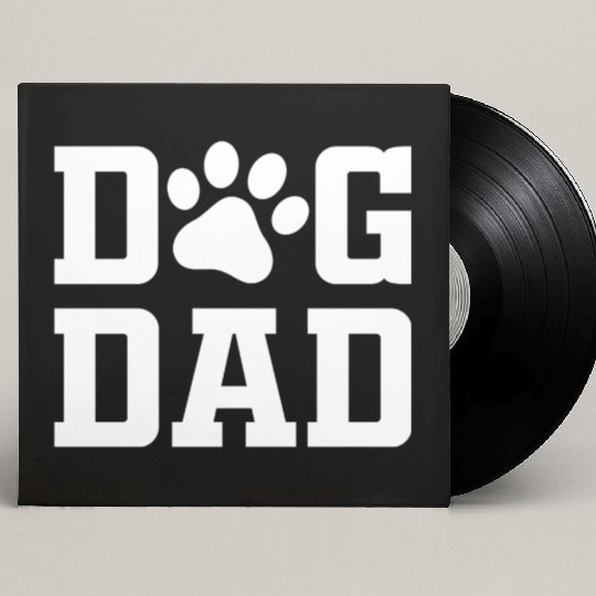 Dog Dad (white text) Custom Vinyl Record Sleeves