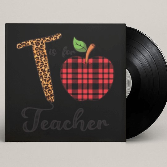 Leopard T is For Teacher Custom Vinyl Record Sleeves