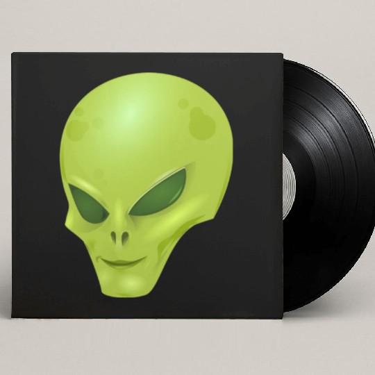 alien , green, skull Custom Vinyl Record Sleeves