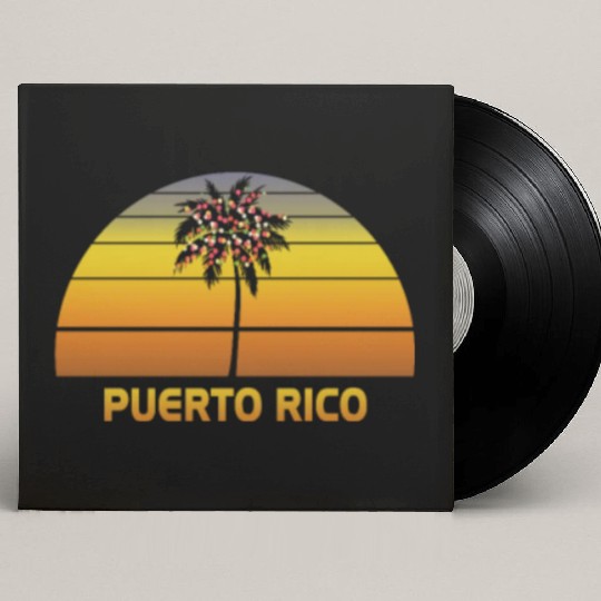 Puerto Rico Palm Tree Christmas Lights Family Custom Vinyl Record Sleeves