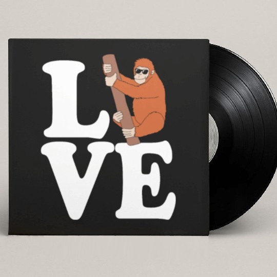 I Love Monkey Ape Orangutan Custom Vinyl Record Sleeves