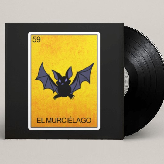 El Murcielago Bat Card Mexican Lottery Card Custom Vinyl Record Sleeves